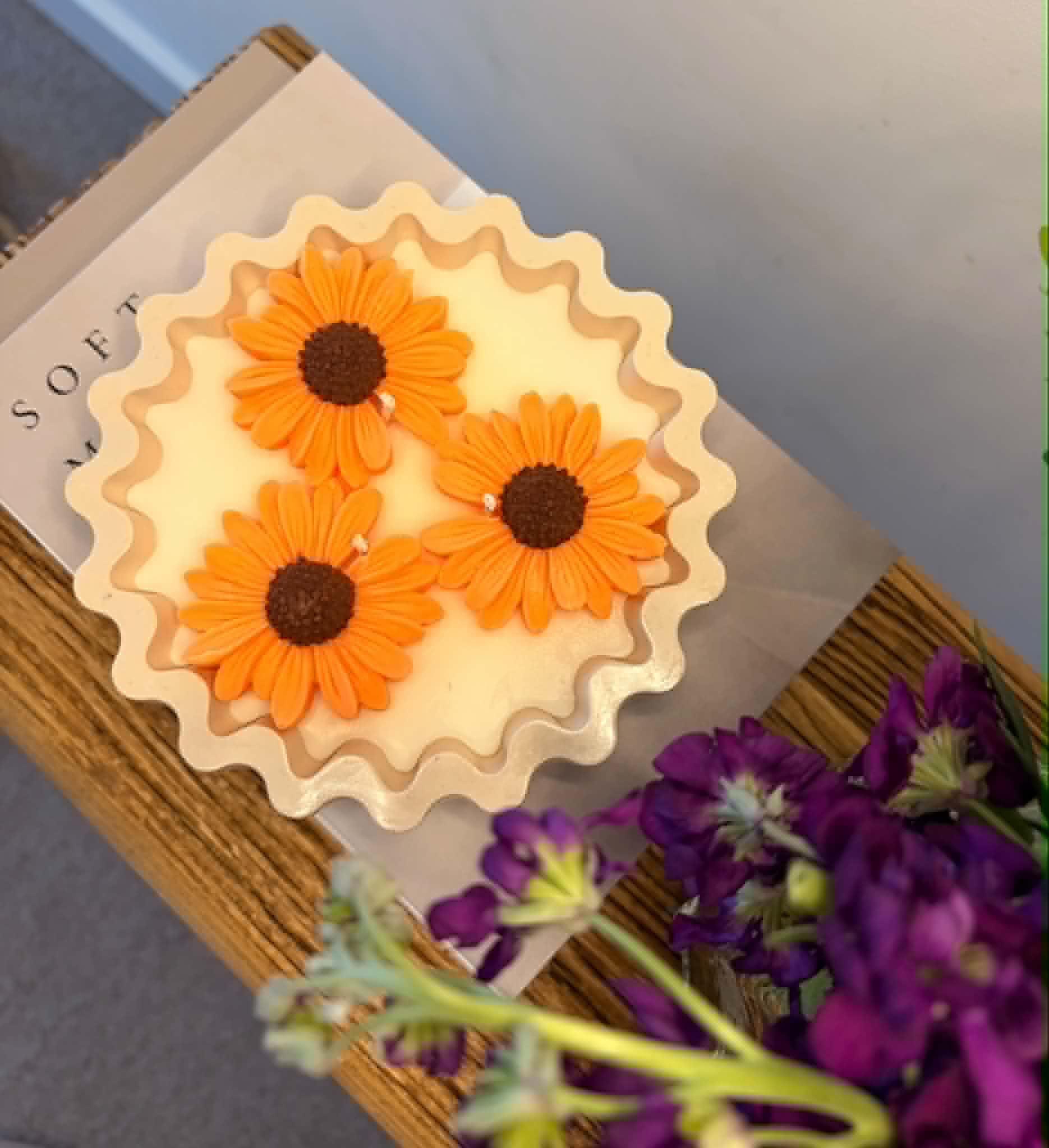 Oversized Three Wick Sunflower Candle