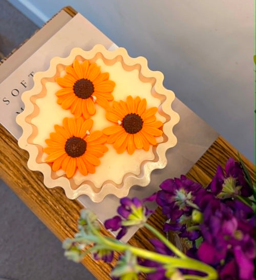 Oversized Three Wick Sunflower Candle