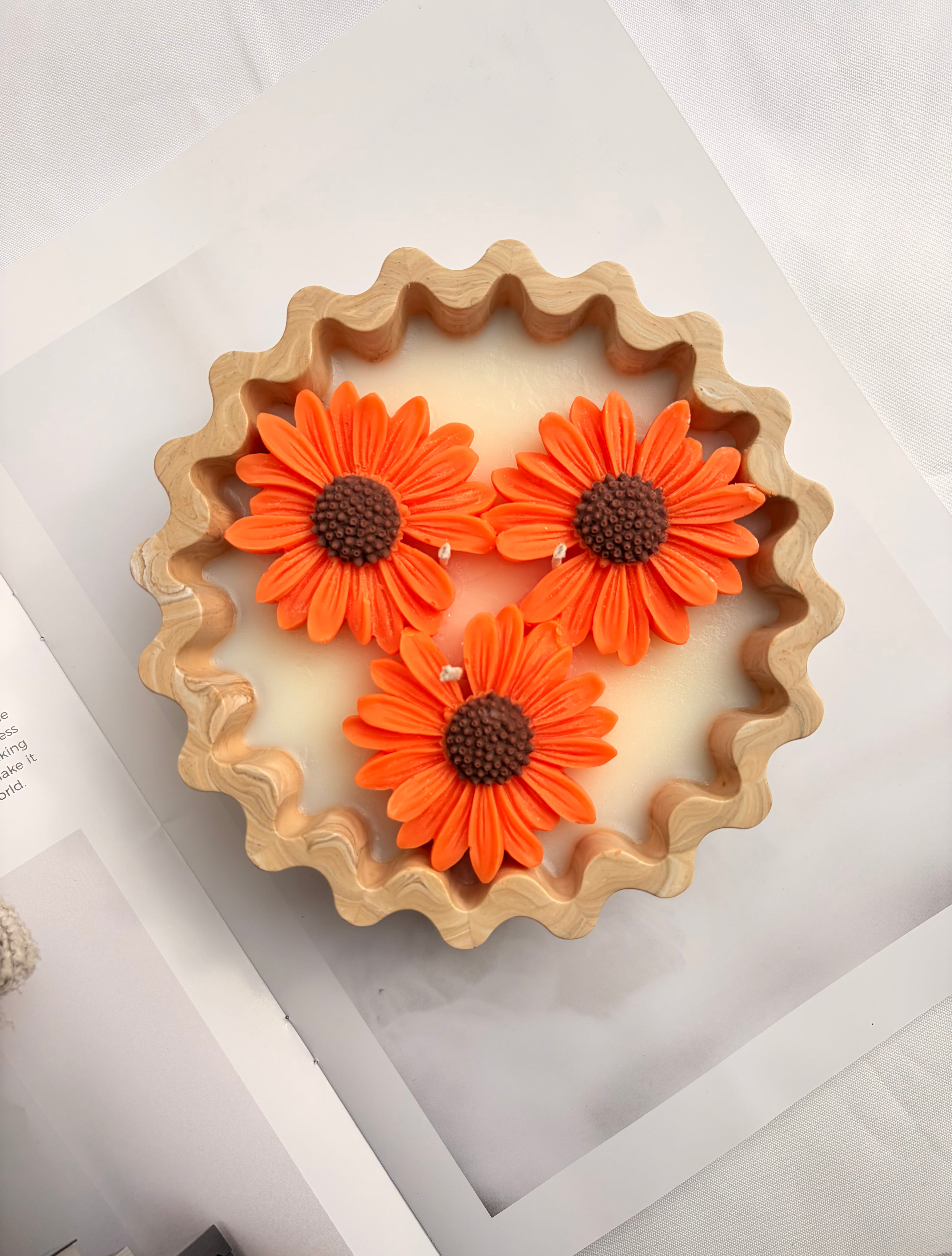 Oversized Three Wick Sunflower Candle