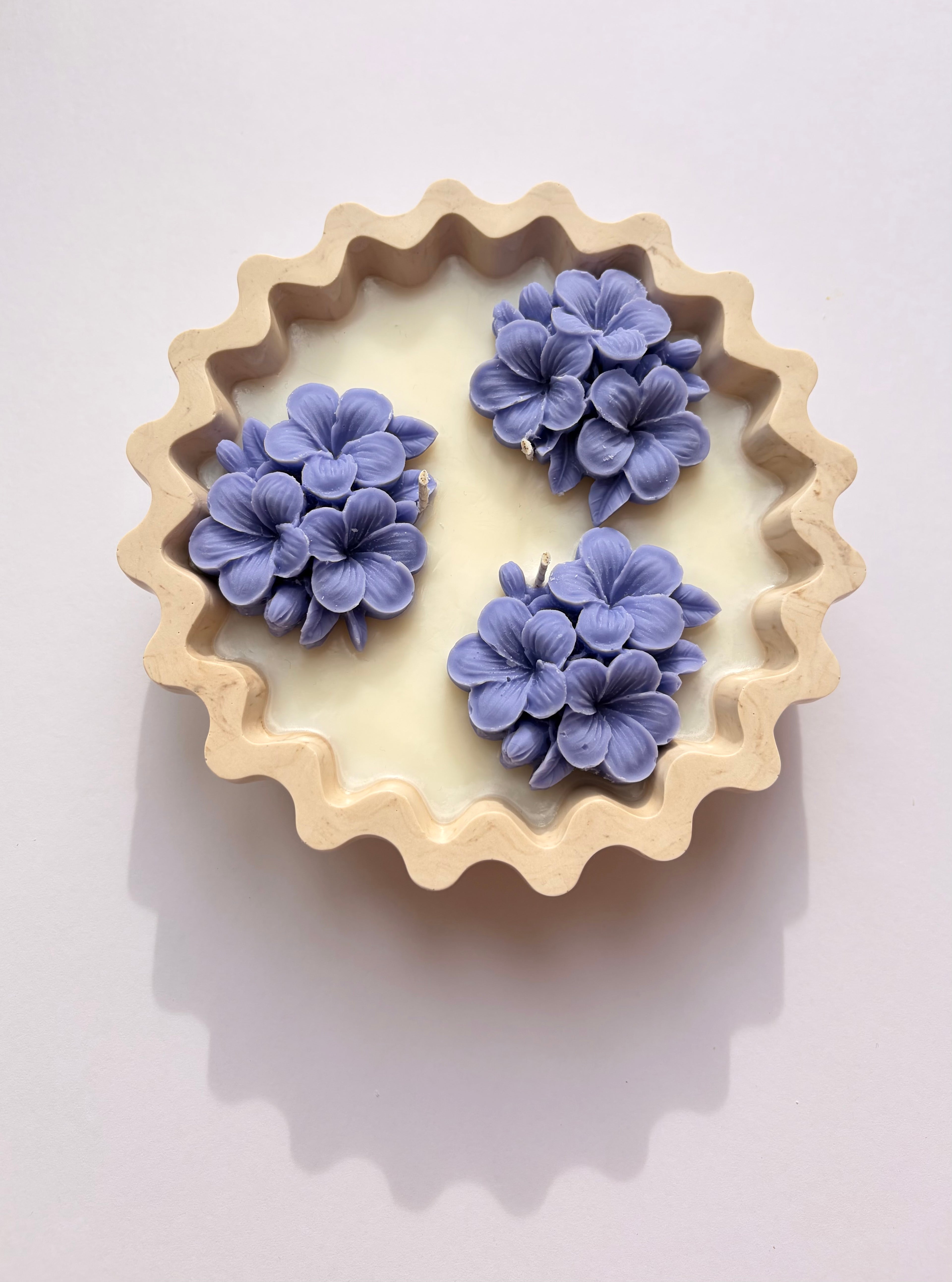 The Three Wick Purple Flower Candle