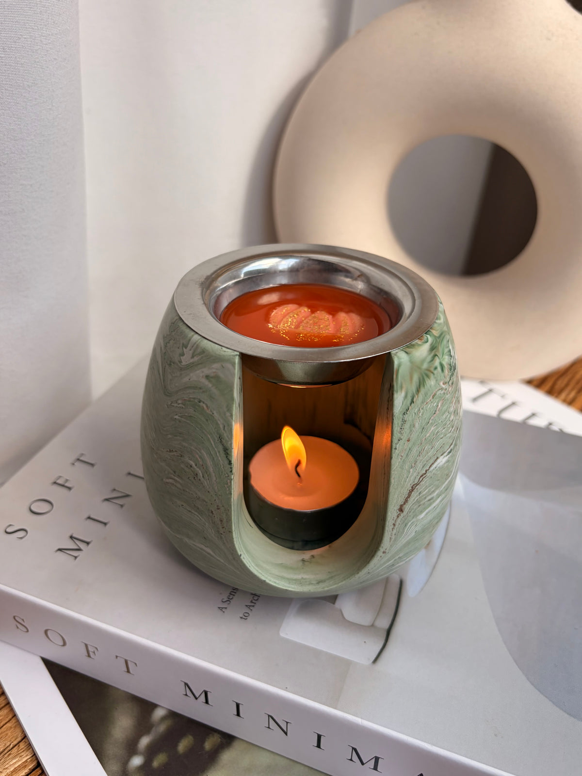 The Sage Green Wax Melt Burner