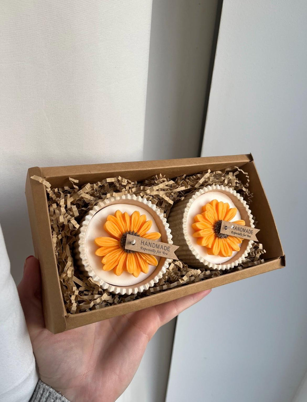 Handmade Sunflower Soy Wax Candle Gift Set